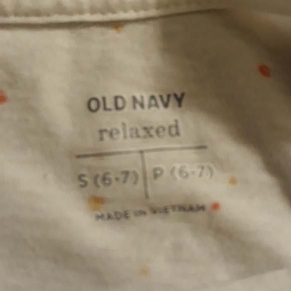 Old Navy Girls Relaxed Tee White with Colorful Dots (Size Small 6/7) - Picture 3 of 3
